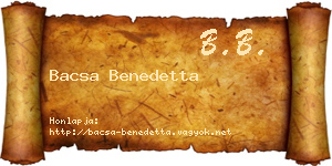 Bacsa Benedetta névjegykártya